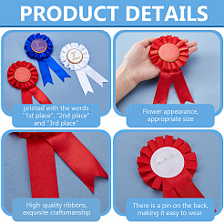 3Pcs Cloth 1st 2nd 3rd Award Ribbon Sets for Classroom&nbsp;AJEW-WH0752-186