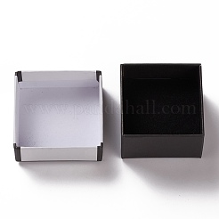 厚紙のジュエリーボックス  内部のスポンジ  ジュエリーギフト包装用  正方形  ホワイト  5.2x5.15x3.2cm&nbsp;CON-P008-B01-05