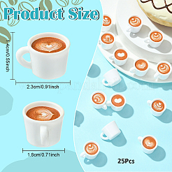 25個 5スタイル ミニ樹脂製模造コーヒーカップ  ドールハウスの装飾用  チョコレート  14x23x18mm  5個/スタイル&nbsp;DIY-YW0012-29