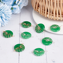 8Pcs 2 Colors Natural Malaysia Jade Connector Charms&nbsp;FIND-AR0003-05