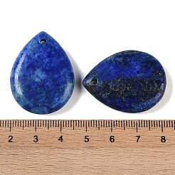 天然石ラピスラズリペンダント  ティアドロップチャーム  33~33.5x24.5~25x7.5~8mm  穴：2~2.3mm&nbsp;G-G115-02C