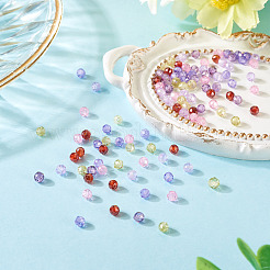 90Pcs 5 Colors Cubic Zirconia Beads Strands&nbsp;ZIRC-TA0001-24
