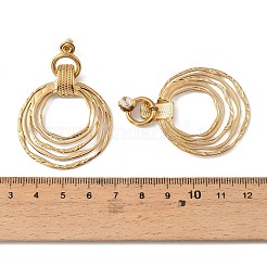 304ステンレススチール製スタッドダングルイヤリング  リング  ゴールドカラー  49x37mm&nbsp;SA-G001-01G