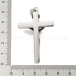 316サージカルステンレスペンダント  十字架クロスチャーム  アンティークシルバー  49.5x31.5x10mm  穴：4x9mm&nbsp;STAS-E212-39AS