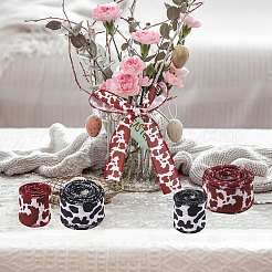 4Rolls 4 Colors Cow Print Polyester Ribbon&nbsp;OCOR-CA0001-37