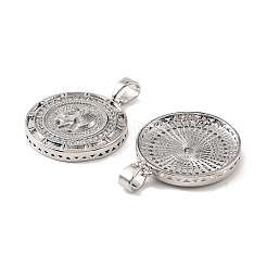 Brass & Clear Cubic Zirconia Pendants&nbsp;KK-G558-14P
