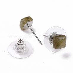 Natural Labradorite Ear Studs&nbsp;EJEW-K091-01P-01