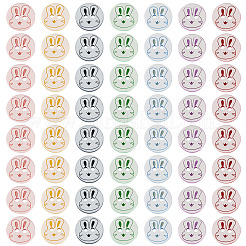 2穴樹脂ボタン200個  縫製用  フラットラウンド  ミックスカラー  兎  12.5x2mm  穴：1.6mm&nbsp;BUTT-TA0001-60A