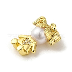 Rack Plating Brass Micro Pave CLear Cubic Zirconia Pendants&nbsp;KK-C053-02A-G
