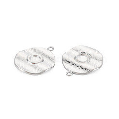 304ステンレススチールペンダントエナメルセッティング  フラットラウンド  ステンレス鋼色  17.5x15.5x2mm  穴：1.2mm&nbsp;LS-STAS-N097-198P