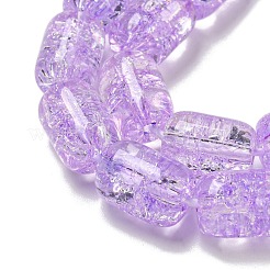 透明クラックルガラスビーズ連売り  コラム  ミディアム蘭  11x8mm  穴：1.2mm  約36個/連  15.35''（39センチメートル）&nbsp;X-GLAA-NH0001-04F
