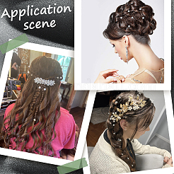 スパイラルヘアピン コイルアイロン ヘアアクセサリー  ABSイミテーションパール＆ラインストーン付き  プラチナ  8.5~16x13.5~14mm  15個/スタイル&nbsp;OHAR-SP0001-12A
