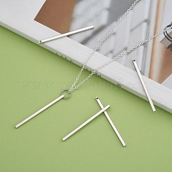 真鍮チャーム  ストリップ  プラチナ  40x2x2mm  穴：1mm&nbsp;KK-O092-A-02P