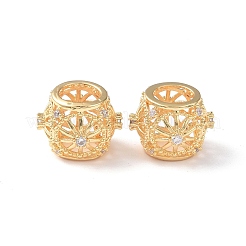 Brass Micro Pave Cubic Zirconia European Beads&nbsp;KK-I702-37G