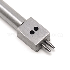 炭素鋼パンチャー  レザークラフトツール  ステンレス鋼色  12.4x1.5x1cm  穴：3mm&nbsp;TOOL-WH0125-29
