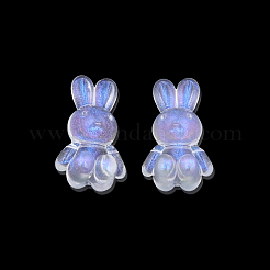 透明なアクリルビーズ  グリッターパウダー付き  兎  透明  24.5x14.5x11mm  穴：2.5mm  約300個/500g&nbsp;OACR-N008-172F