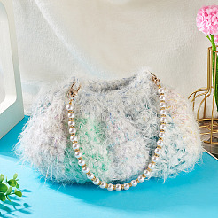 Round Plastic Imitation Pearl Beads Bag Extender Chains&nbsp;HJEW-TAC0084