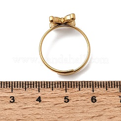 304ステンレススチールキュービックジルコニア指輪  花  イオンプレーティング（ip）  ゴールドカラー  透明  17mm&nbsp;RJEW-C169-01G-03