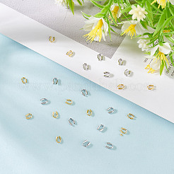 40個 2色 925スターリングシルバーワイヤーガーディアン  プラチナ·ゴールデン  4.5x4mm  穴：0.6mm  20個/カラー&nbsp;FIND-GO0002-71