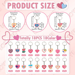 18Pcs 18 Styles Valentine's Day PVC Keychains&nbsp;KEYC-TA0001-56