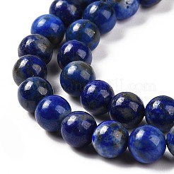 天然石ラピスラズリビーズ連売り  ラウンド  6mm  穴：1mm  約1個/連  59~61インチ（15cm）&nbsp;G-P348-01-6mm
