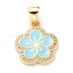 Brass Micro Pave Cubic Zirconia Pendants&nbsp;ZIRC-H120-02B-G