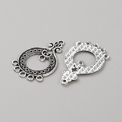 Tibetan Style Zinc Aolly Connector Rhinestone Settings&nbsp;FIND-WH0152-305C