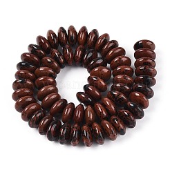 天然石マホガニーオブシディアンビーズ連売り  ロンデル  11.5~12x5~5.5mm  穴：0.6~1mm  約59~60個/連  12.99~13.58''（33~34.5センチメートル）&nbsp;G-T144-49C-01