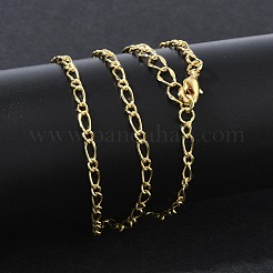 2.5mm真鍮フィガロチェーンネックレス（女性用）  長持ちメッキ  ゴールドカラー  16.14インチ（41cm）&nbsp;KK-CBA4FD4-11G