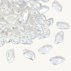 100個のABSプラスチックイミテーションパールビーズ  ナゲット  乳白色  20.5x11.5x5mm  穴：1.2mm&nbsp;OACR-LT0001-08