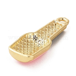 合金ペンダント  エナメル  ゴールドカラー  マニキュアの形のチャーム  ピンク  26x9.5x3.5mm  穴：1.8mm&nbsp;ENAM-Z007-01B-G