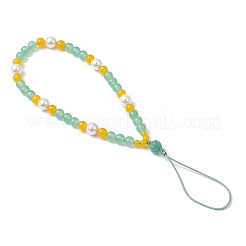 Natural & Dyed Malaysia Jade Mobile Straps&nbsp;HJEW-JM03426-02