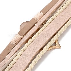 Imitation Leather Multi-Starnd Bracelets&nbsp;BOHO-PW0001-039K