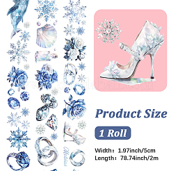 Snowflake Pattern Planner Stickers PET Adhesive Tape&nbsp;DIY-WH20082-03