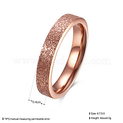 完璧なデザインの女性用ステンレススチールリング  ローズゴールド  usサイズ7（17.3mm）&nbsp;RJEW-BB15720-7RG