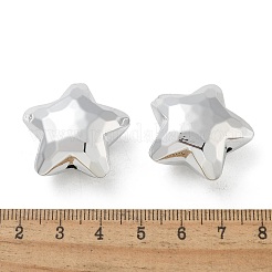 メッキアクリルビーズ  スター  銀メッキ  26x27.5x14mm  穴：1.9mm&nbsp;PACR-Q008-03S