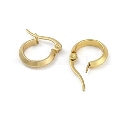 PVD真空メッキ202ステンレススチールフープピアス  304ステンレスピン付き  リング  ゴールドカラー  15x3mm&nbsp;EJEW-H003-46G