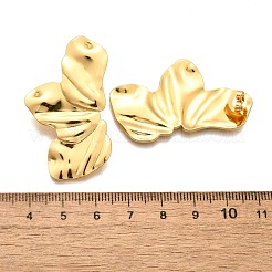 女性用304ステンレススチールスタッドピアス  半分の花  ゴールドカラー  44.5x27mm&nbsp;EJEW-Z057-01G