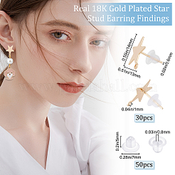 30Pcs Brass Stud Earring Findings&nbsp;KK-BBC0003-74