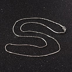 変色しない304ステンレススチールのスネークチェーンネックレス  カニカン付き  ステンレス鋼色  17.7インチ（45cm）  1.3mm&nbsp;NJEW-O096-B-23P