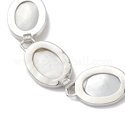 Natural White Shell Link Chain Bracelets&nbsp;BJEW-E077-02P-01