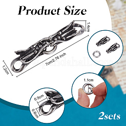 2Sets 304 Stainless Steel Spring Gate Rings&nbsp;STAS-OC0001-36