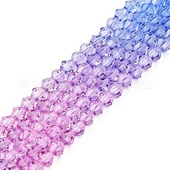 Gradient Color Baking Paint Glass Bead Strands&nbsp;LS-DGLA-A039-T4mm-A019