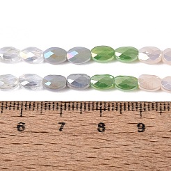 Electroplate Imitation Jade & Opaque & Transparent Glass Beads Strands&nbsp;EGLA-Q135-4x6MM-01E