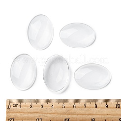 透明な楕円形のガラスカボション  透明  35x25x6.5mm&nbsp;X-GGLA-R022-35x25