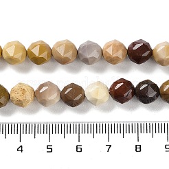 天然石モッカイトビーズ連売り  多面カット  ダブルハート＆スターカットビーズ  7~8.5x7.5~8mm  穴：0.8~1mm  約48~50個/連  15.16~15.55インチ（38.5~39.5cm）&nbsp;G-NH0021-A13-01