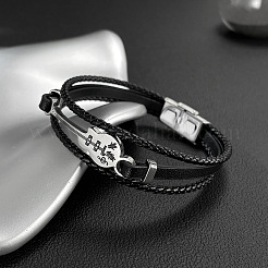 Braided PU Imitation Leather Cord Multi-strand Bracelets&nbsp;FS-WG84DBF-01