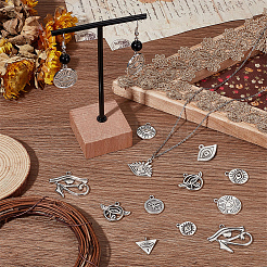 72Pcs 9 Style Tibetan Style Alloy Enamel Pendants&nbsp;FIND-SC0003-68