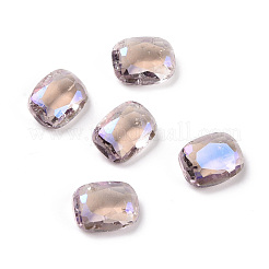クラックル ムーンライト スタイル ガラス ラインストーン カボション  後ろ向き  長方形  ミックスカラー  8x6x3mm&nbsp;RGLA-J038-IO