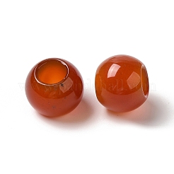 天然赤瑪瑙ヨーロッパのビーズ  大穴ビーズ  ロンデル  12~12.5x9~10.5mm  穴：5.5~6mm&nbsp;G-N342-03N